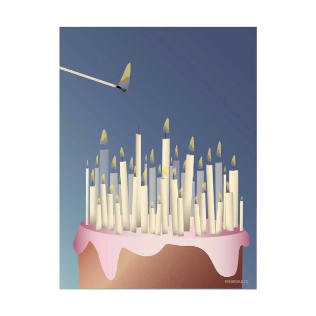 VISSEVASSE - ANLEDNINGSKORT A7 | KAGE MED LYS