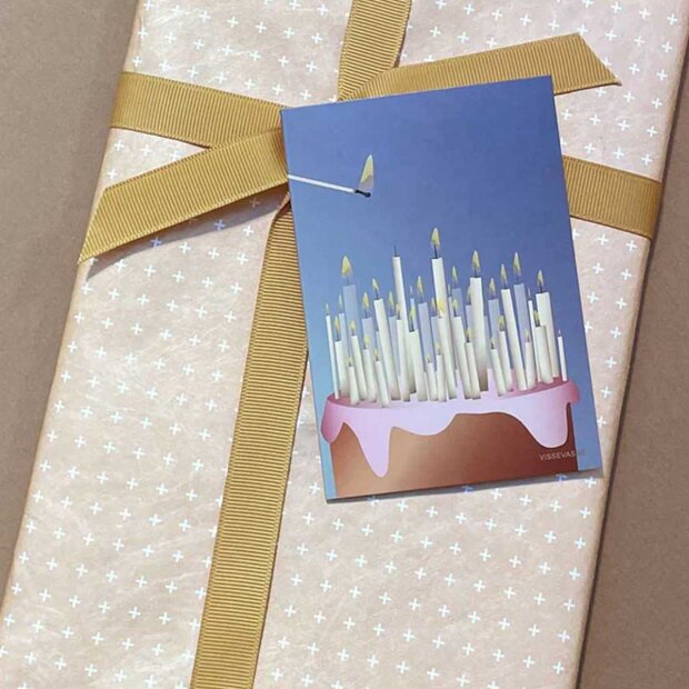 VISSEVASSE - ANLEDNINGSKORT A7 | KAGE MED LYS