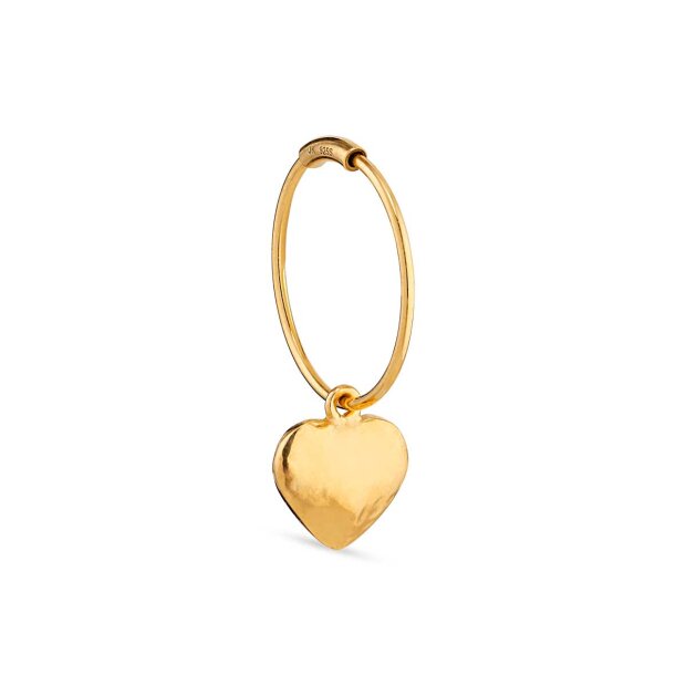 Billede af Creole W/bruised Heart Pendant - 1 Stk. | Forgyldt Fra Jane Kønig