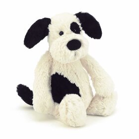 JELLYCAT - BASFUL RUFFERTY BLACK & CREAM PUPPY ORIGINAL