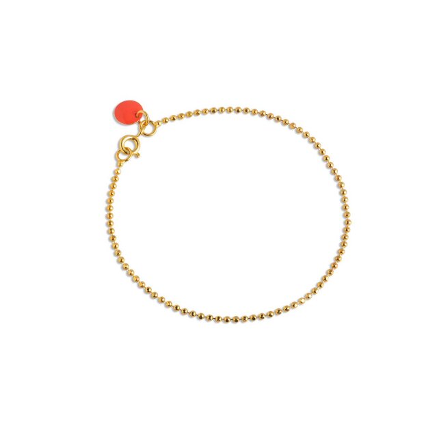 Bracelet Ball Chain | Forgyldt M/coral Fra Enamel Copenhagen