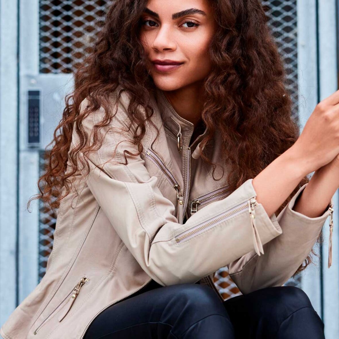BTF CPH BIKER JACKET | CREAM M/GULDDETALJER - Stokværk