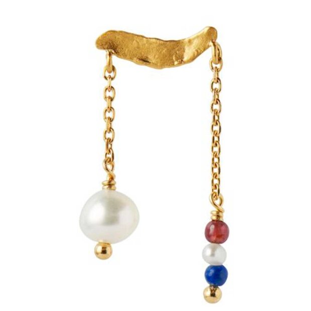 STINE A - PETIT GOLD SPLASH EARRING CHAINS & FRENCH KISS 1 STK | FORGYLDT