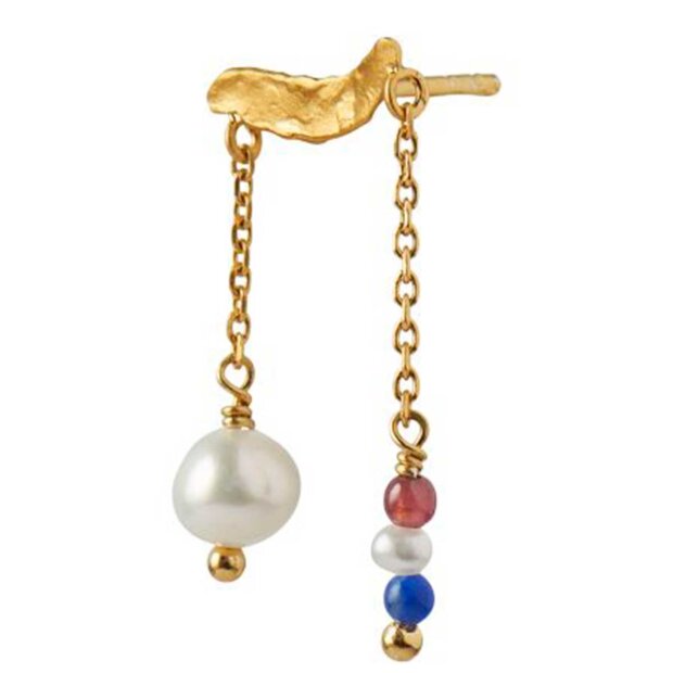 STINE A - PETIT GOLD SPLASH EARRING CHAINS & FRENCH KISS 1 STK | FORGYLDT