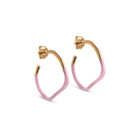 ENAMEL COPENHAGEN - SWAY HOOPS ØRERINGE FORGYLDT | LIGHT PINK