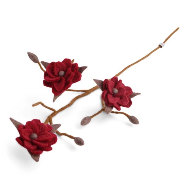 Billede af Gren M/magnolia Blomster 64 Cm | Vinrød Fra En Gry Og Sif