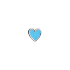 STINE A - PETIT LOVE HEART SØLV 1 STK. | LIGHT BLUE