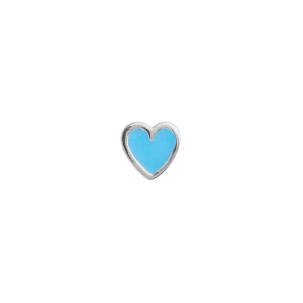 Petit Love Heart Sølv 1 Stk. | Light Blue Fra Stine A