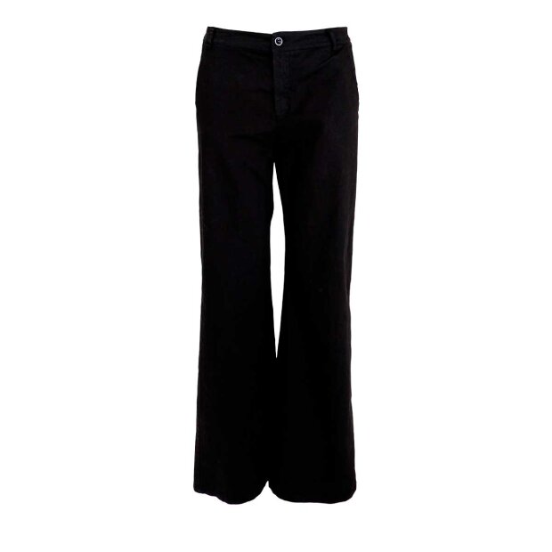 BLACK COLOUR - BOX CANVAS STRETCH BUKSER | SORT