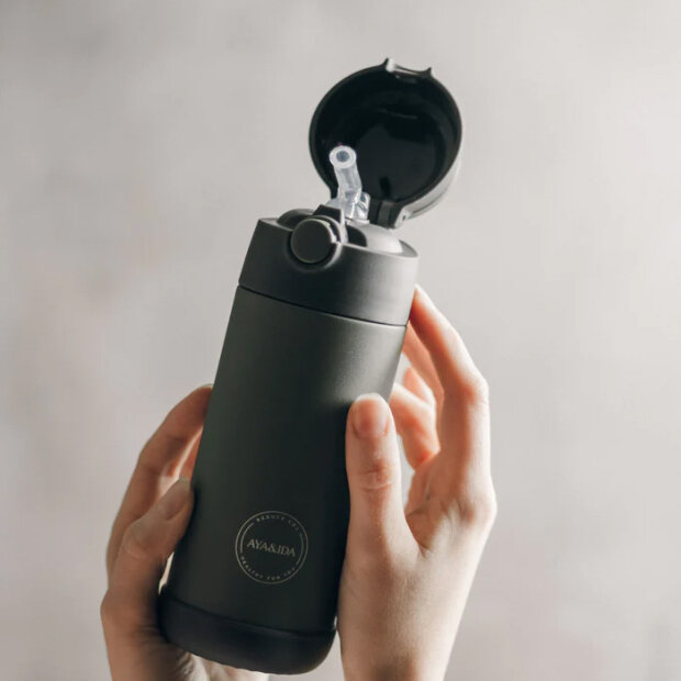 AYA & IDA - KIDS STRAW BOTTLE | TROPICAL GREEN