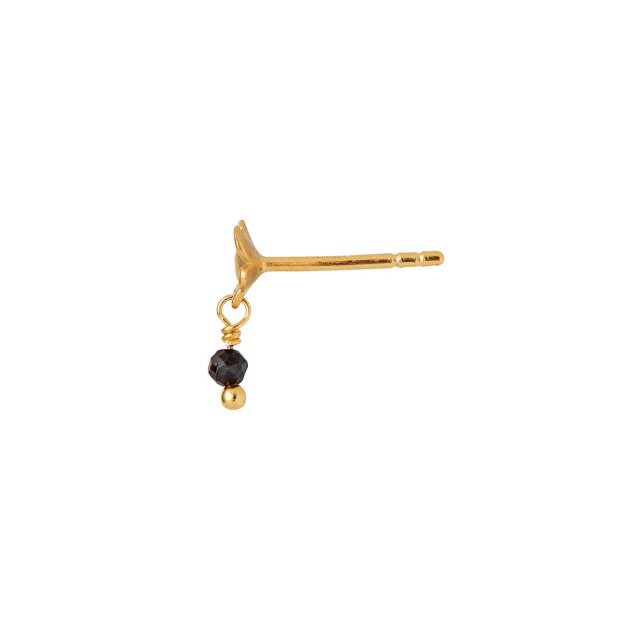 STINE A - TRES PETIT GARDEN FLOWER EARRING W/ BLACK SPINEL 1 STK. | FORGYLDT
