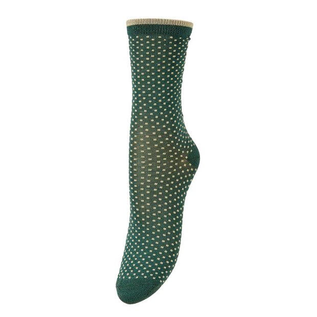 9: Ditsy Glitter Strømper | Bronze Green Fra Beck Søndergaard