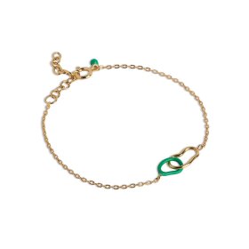 ENAMEL COPENHAGEN - ORGANIC DB CIRCLE ARMBÅND | FORGYLDT M/GRASS GREEN