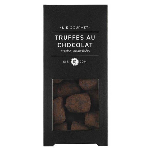 Chokoladetrøfler M/karamelliserede Hasselnødder Fra Lie Gourmet