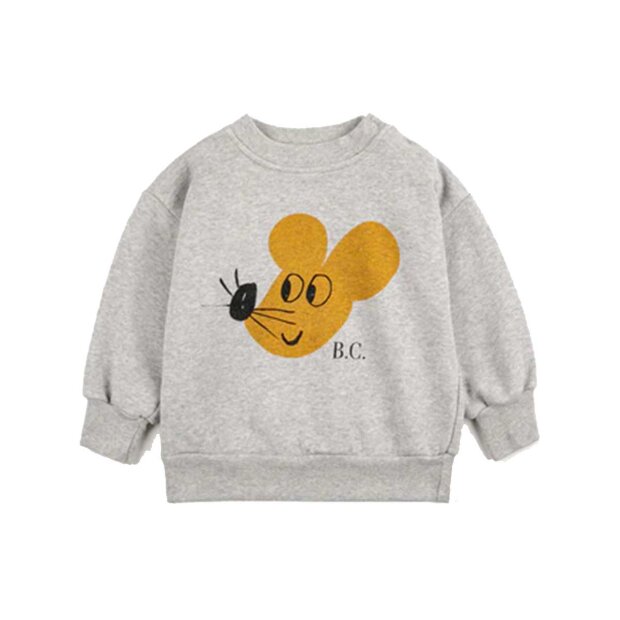 BOBO CHOSES - BABY MOUSE SWEATSHIRT | LIGHT HEATHER GREY