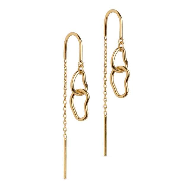 Billede af Organic Double Circle Øreringe | Forgyldt Fra Enamel Copenhagen
