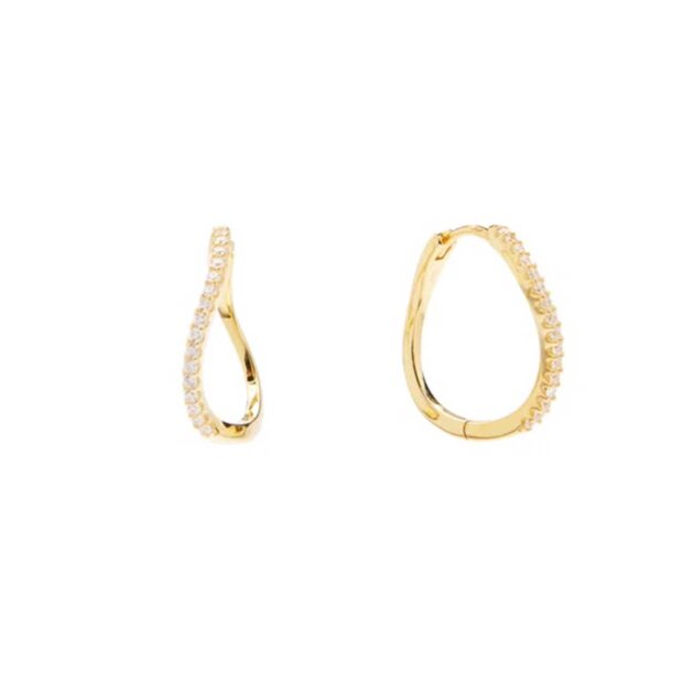 Billede af Amelia Petit Crystal Hoops | Forgyldt Fra Pico Smykker