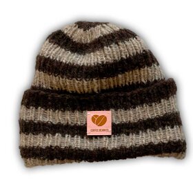 COFFEE BEANIES - STRIBET SKY BEANIE | BRUN