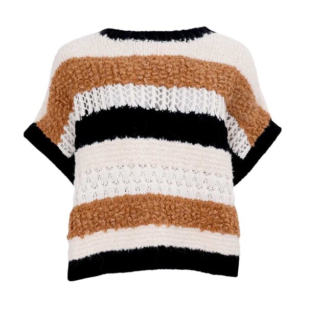 BLACK COLOUR - HEIDI BOUCLE VEST | CAMEL MIX