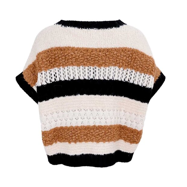 BLACK COLOUR - HEIDI BOUCLE VEST | CAMEL MIX