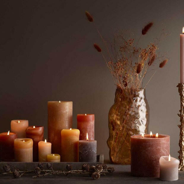 COZY LIVING - RUSTIC CANDLE 7X10 - 45 TIMER | GOLDEN ORANGE