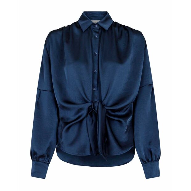 NEO NOIR - NAJA SATIN SKJORTE | MIDNIGHT BLUE