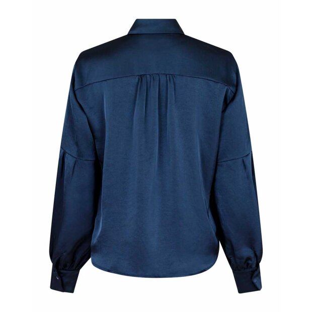 NEO NOIR - NAJA SATIN SKJORTE | MIDNIGHT BLUE