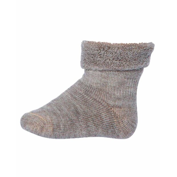 Billede af Wool Baby Socks | Light Brown Melange Fra Mp Strømper
