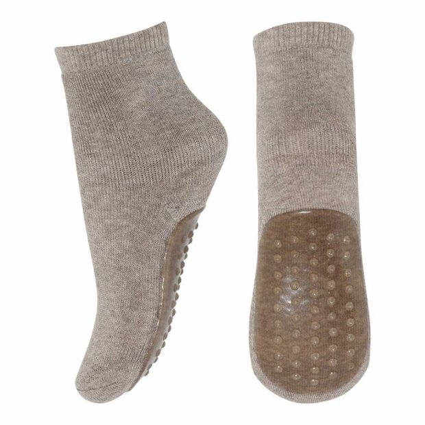 Billede af Wool Socks - Anti-slip | Light Brown Melange Fra Mp Strømper