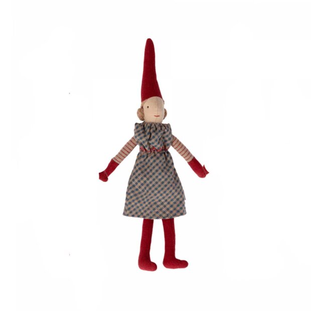 Billede af Pixy Str. 1 - 26 Cm | Pige M/blåternet Kjole Fra Maileg