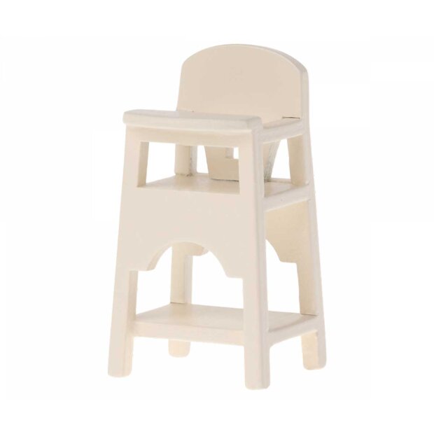 MAILEG - HØJ STOL - OFF WHITE 7X3,7 CM