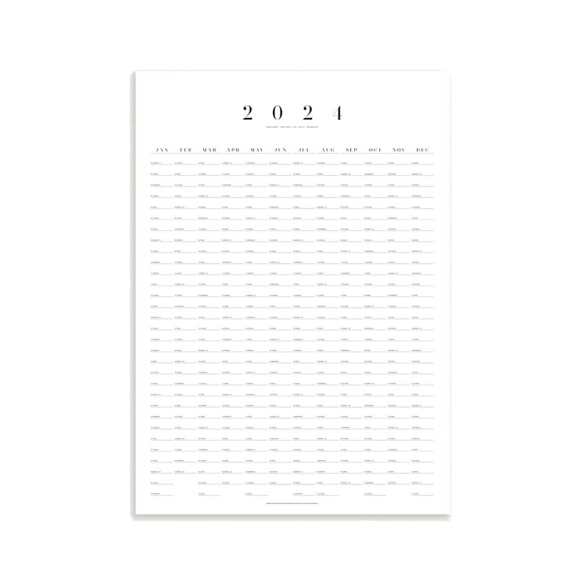 KBHAVN CALENDAR WALL REFILL 2024 Stokværk