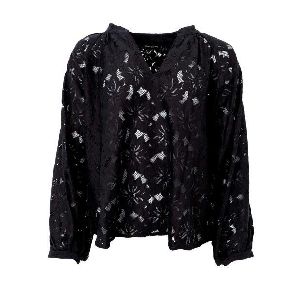 Billede af Nelly Flower Bluse | Sort Fra Black Colour