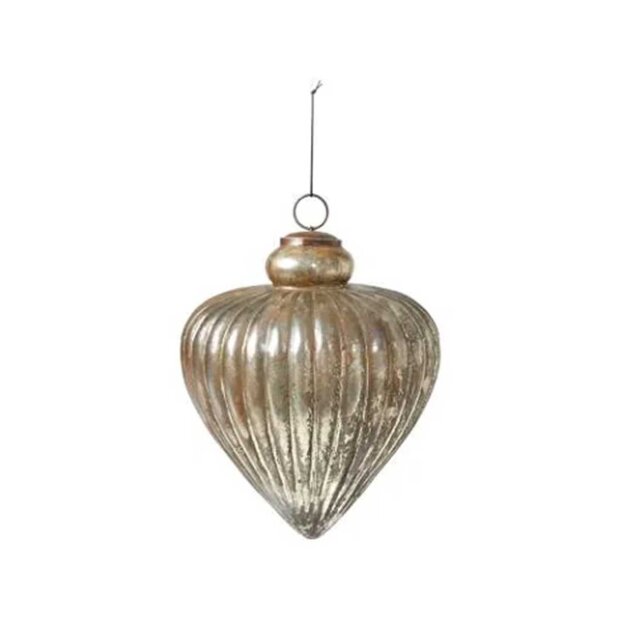 SPEEDTSBERG - ORNAMENT I GLAS 22 CM | ANTIK SØLV