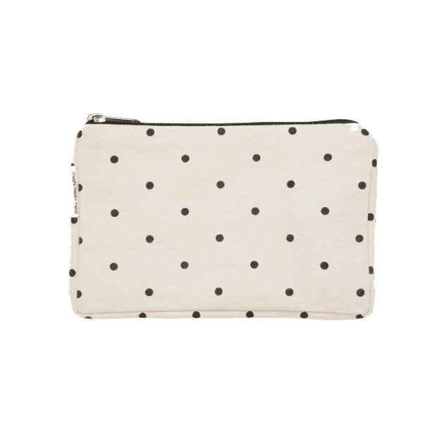 Billede af Dotted Zip Purse 11,5x18,5 Cm | Ecru/black Dots Fra Moshi Moshi Mind