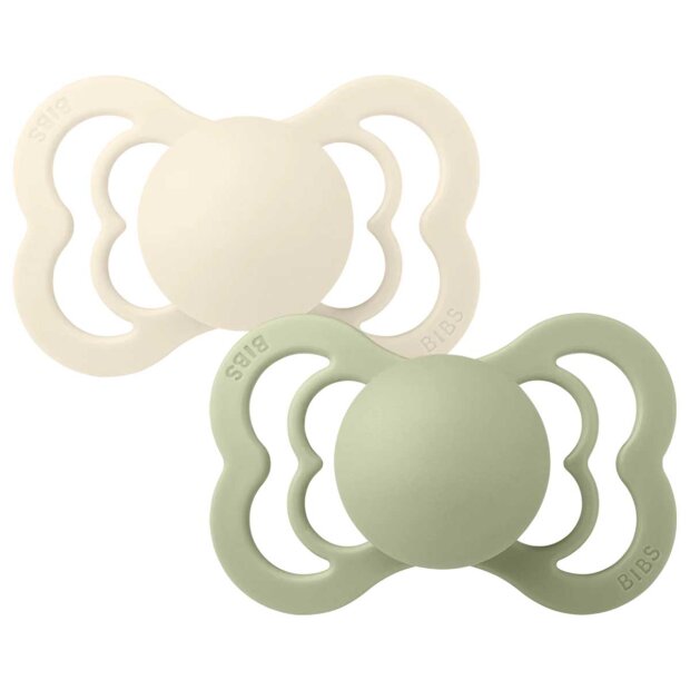Billede af 2-pak Supreme Silikonesutter Size 2 | Ivory/sage Fra Bibs