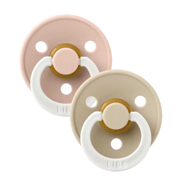BIBS - 2-PAK GLOW - RUND - STR. 2 | BLUSH/VANILLA