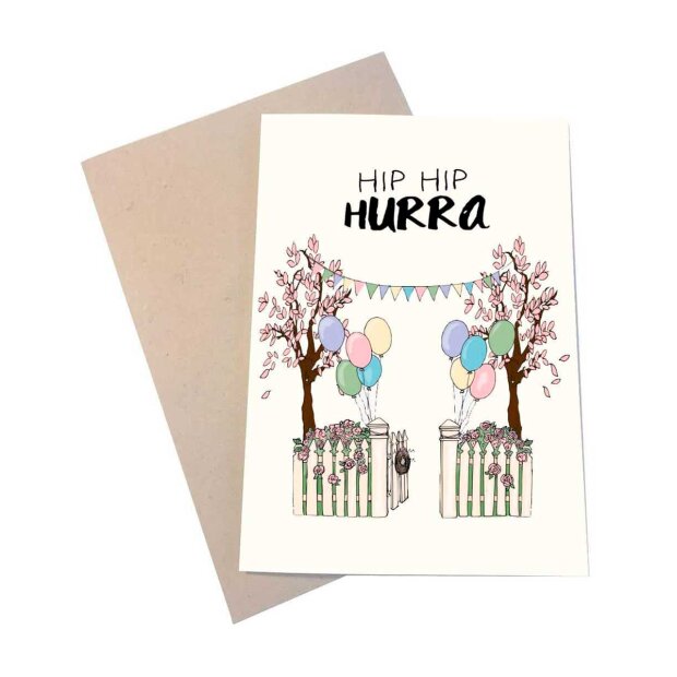 Billede af A6 Kort 11,5x16 Cm | Hip Hip Hurra Fra Mouse & Pen