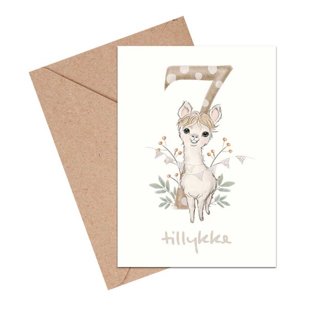 MOUSE & PEN - A6 KORT 11,5X16 CM | TILLYKKE 7 ÅR