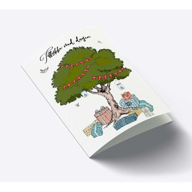 Billede af A7 Kort 7,5x10,5 Cm | Tillykke - Træ & Gaver Fra Mouse & Pen