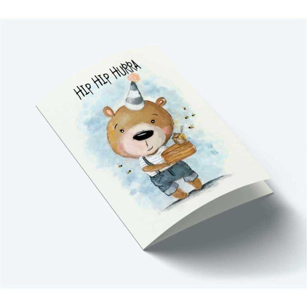 Billede af A7 Kort 7,5x10,5 Cm | Hip Hip Hurra Dreng Fra Mouse & Pen