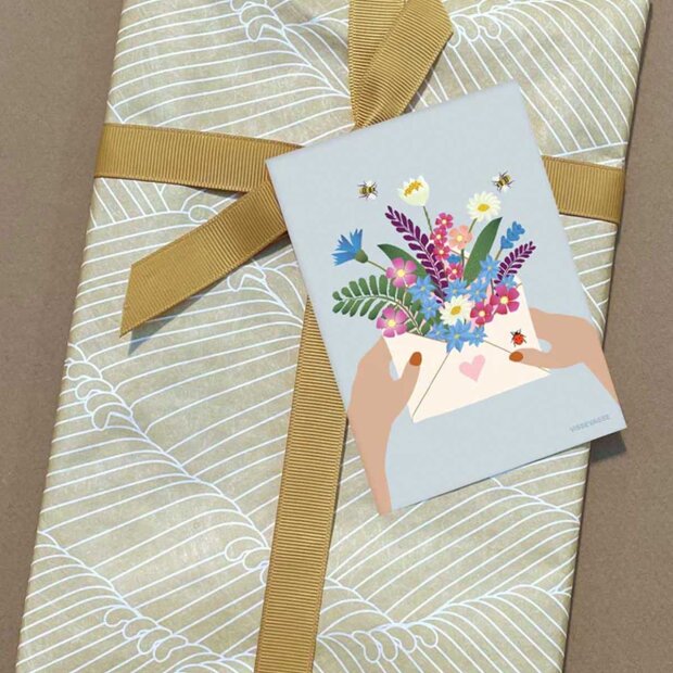 VISSEVASSE - MINI ANLEDNINGSKORT A7 | FLOWERS IN ENVELOPE