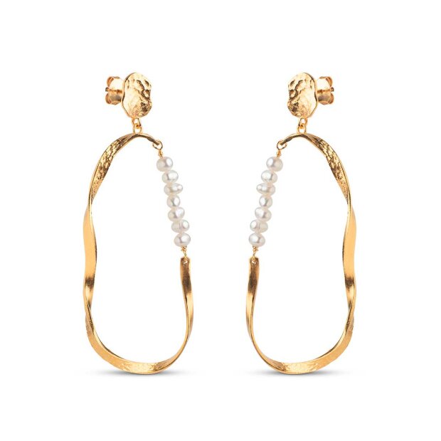 Billede af Aloma Pearl Øreringe - Store | Forgyldt Fra Enamel Copenhagen