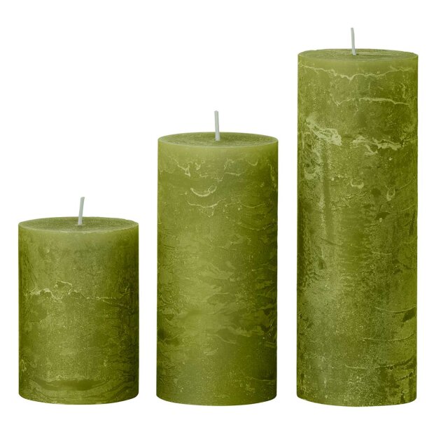 COZY LIVING - RUSTIC CANDLE 7X20 - 75 TIMER | FERN GREEN