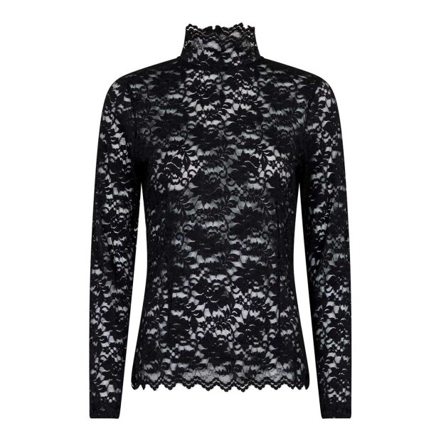 NEO NOIR - LIZA LACEFLOWER BLUSE | SORT