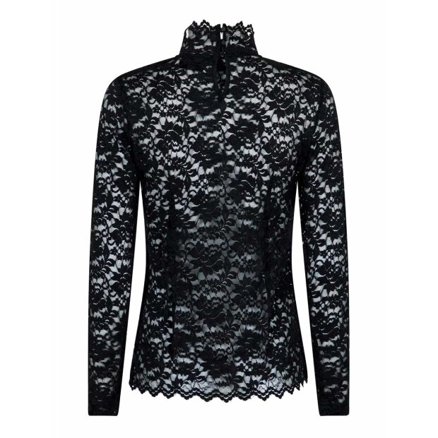 NEO NOIR - LIZA LACEFLOWER BLUSE | SORT