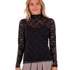 NEO NOIR - LIZA LACEFLOWER BLUSE | SORT