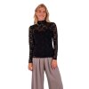 NEO NOIR - LIZA LACEFLOWER BLUSE | SORT
