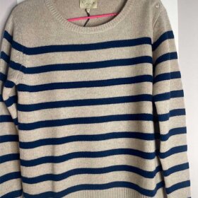 ROSAS LOVE - LUKSUS CASHMERE STRIK | NAVY/BEIGE