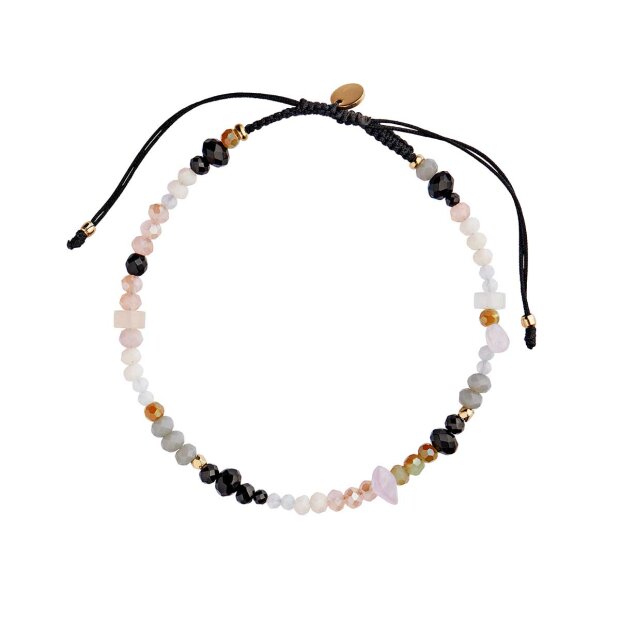 Billede af Planbørnefonden Shades Bracelet Soft Colors And Black Ribbon Fra Stine A